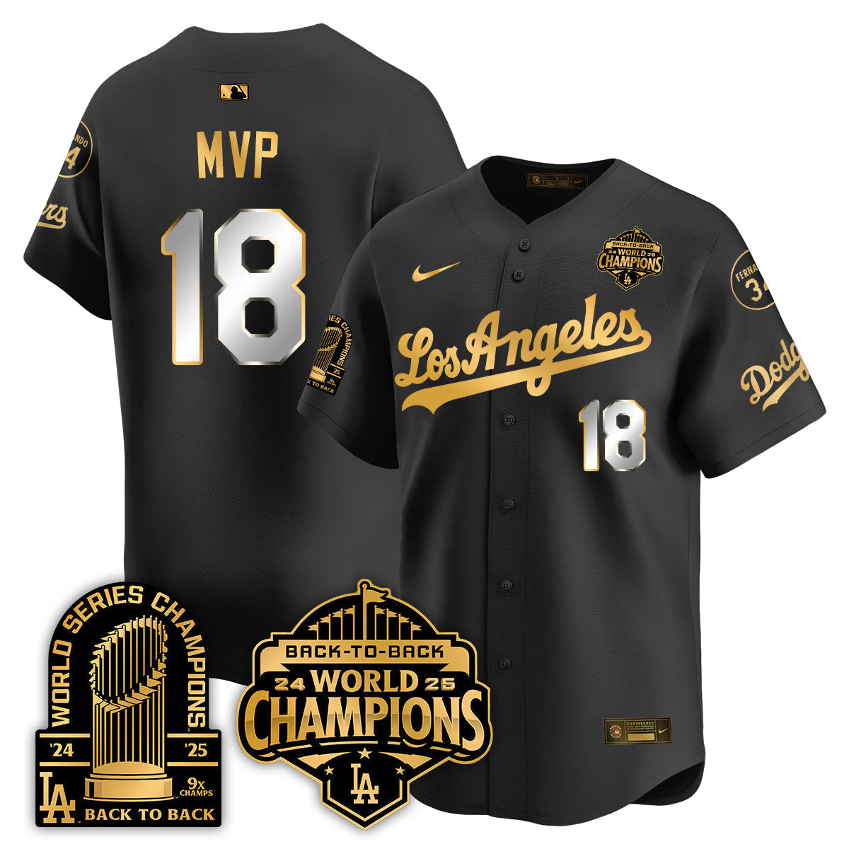 LAD Alternate Vapor Limited Jersey - 9x Champs - Stitched