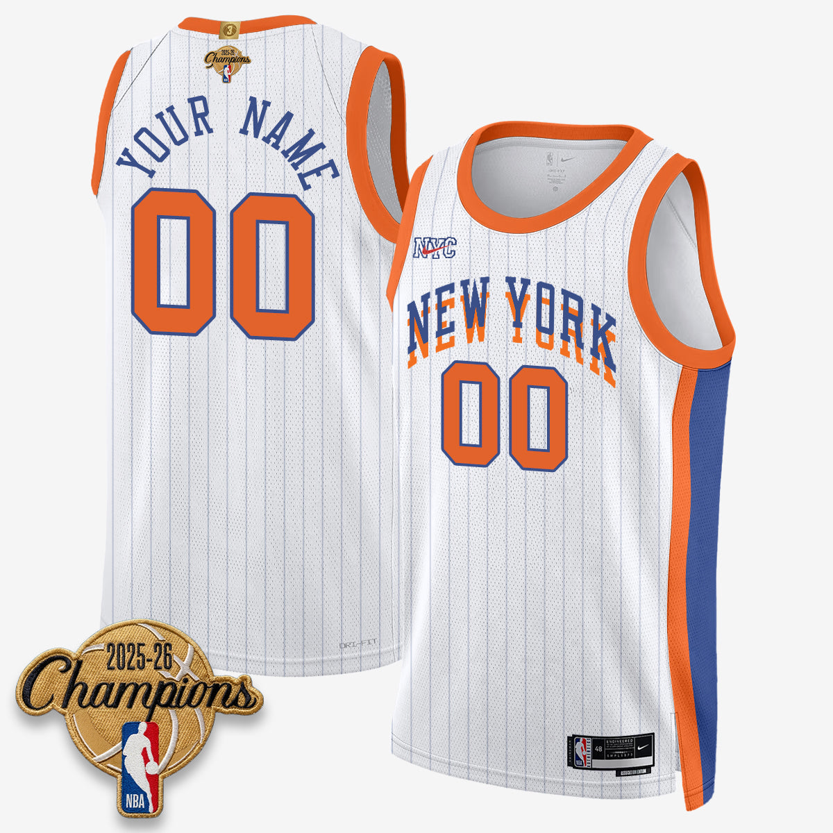 NYK 2026 Basketball Champions Vapor Custom Jersey V2- Stitched