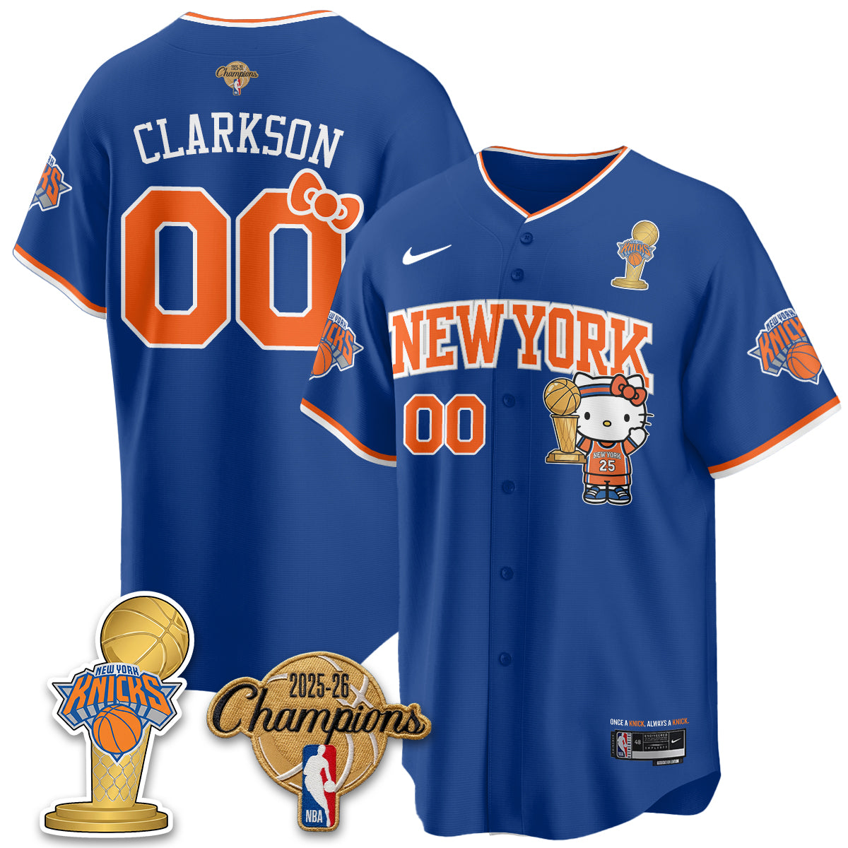 NYK 2026 NBA Champions x Meow Kitty Vapor Jersey - Stitched