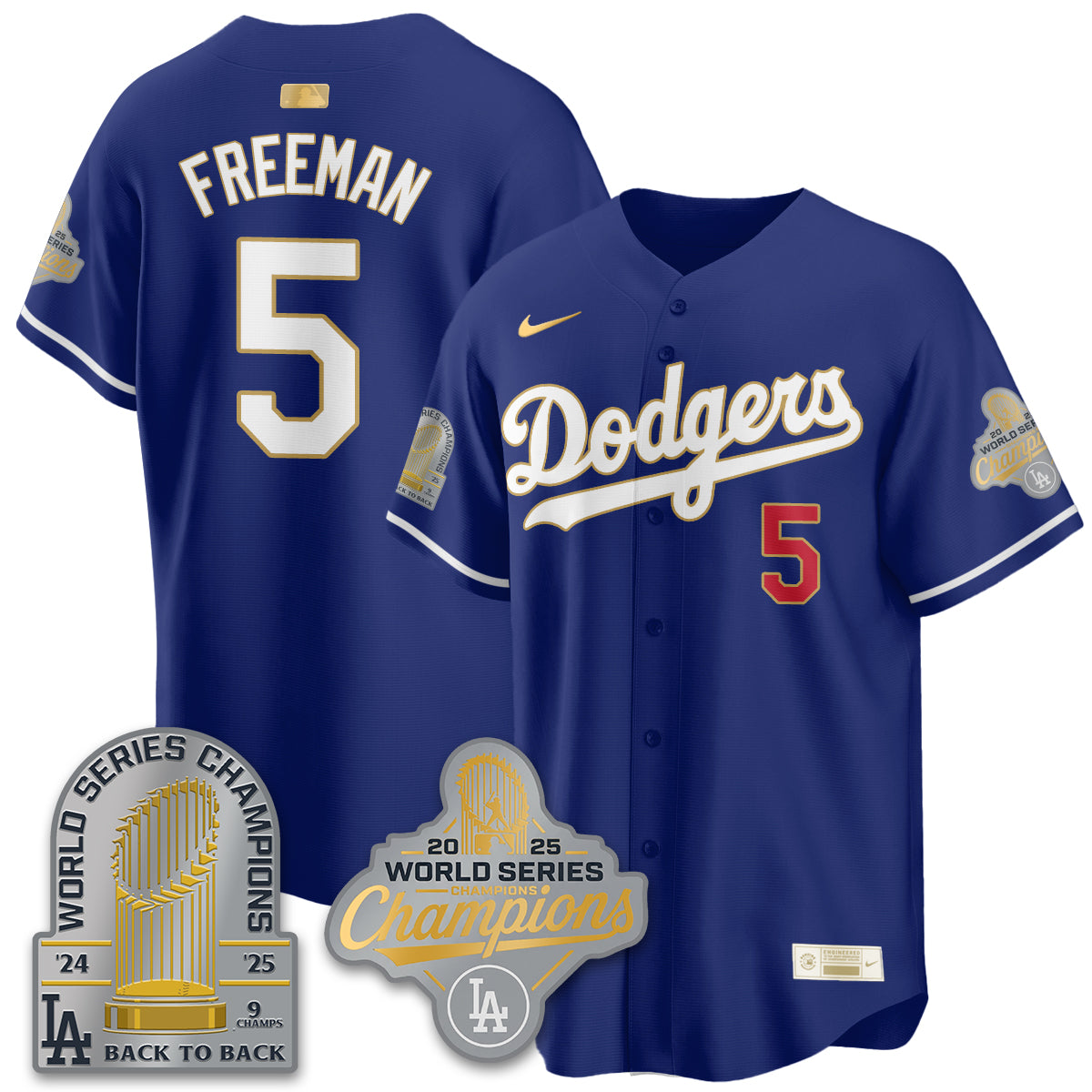 LAD Gold Collection Stadium Vapor Limited Jersey - 9x Champs - Stitched