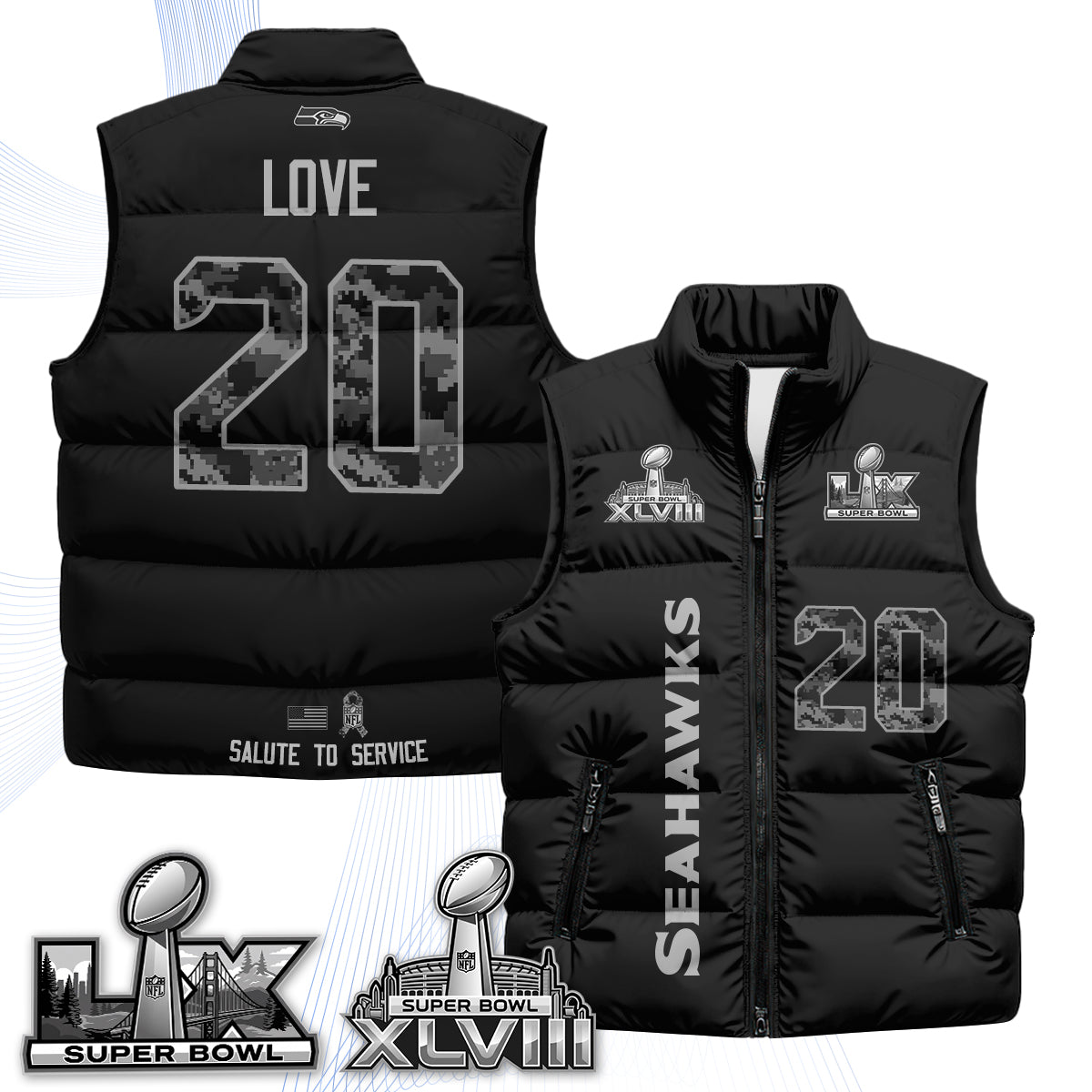 SEA 2026 Salute to Service Puffer Vest - Printed