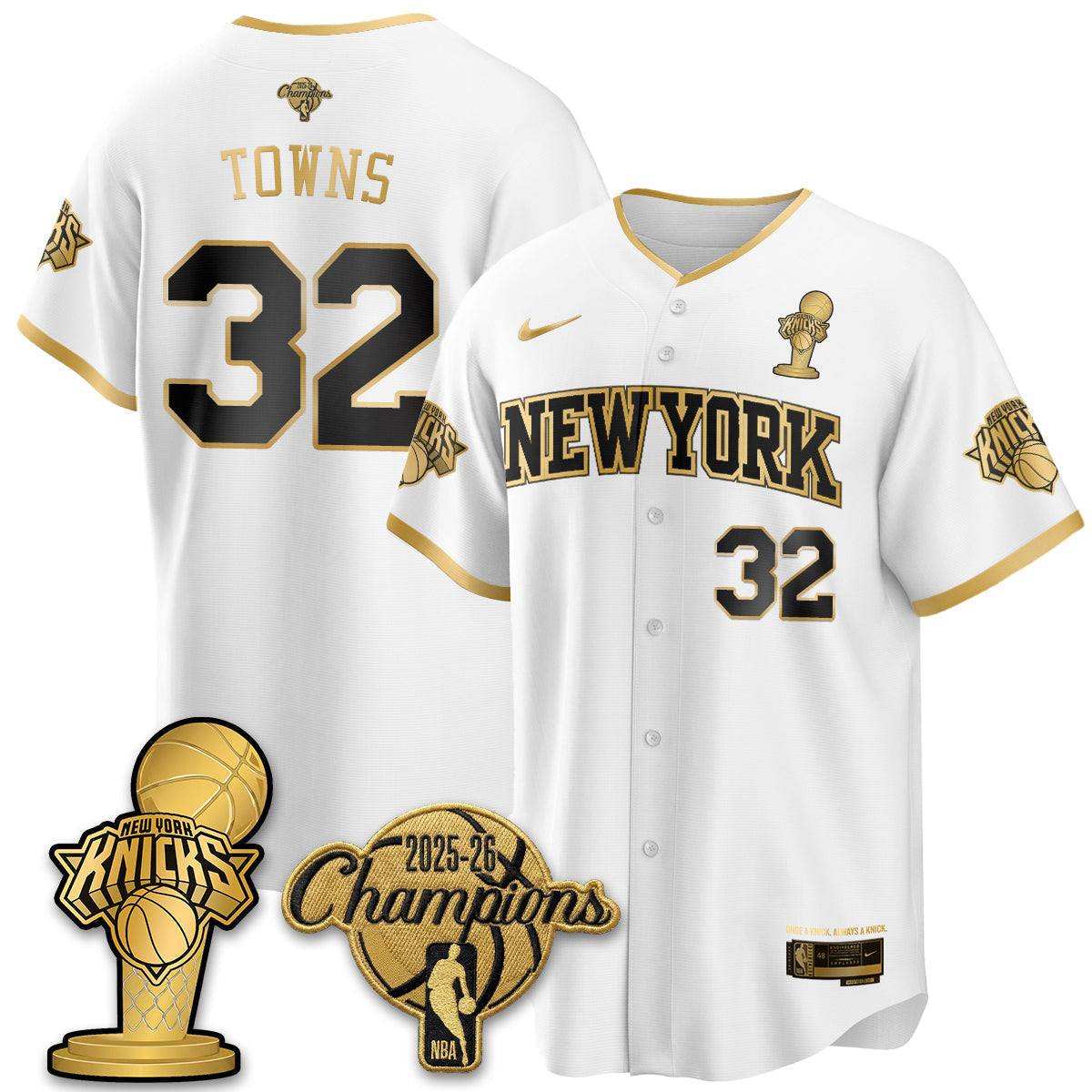NYK 2026 NBA Champions Vapor Jersey - Stitched