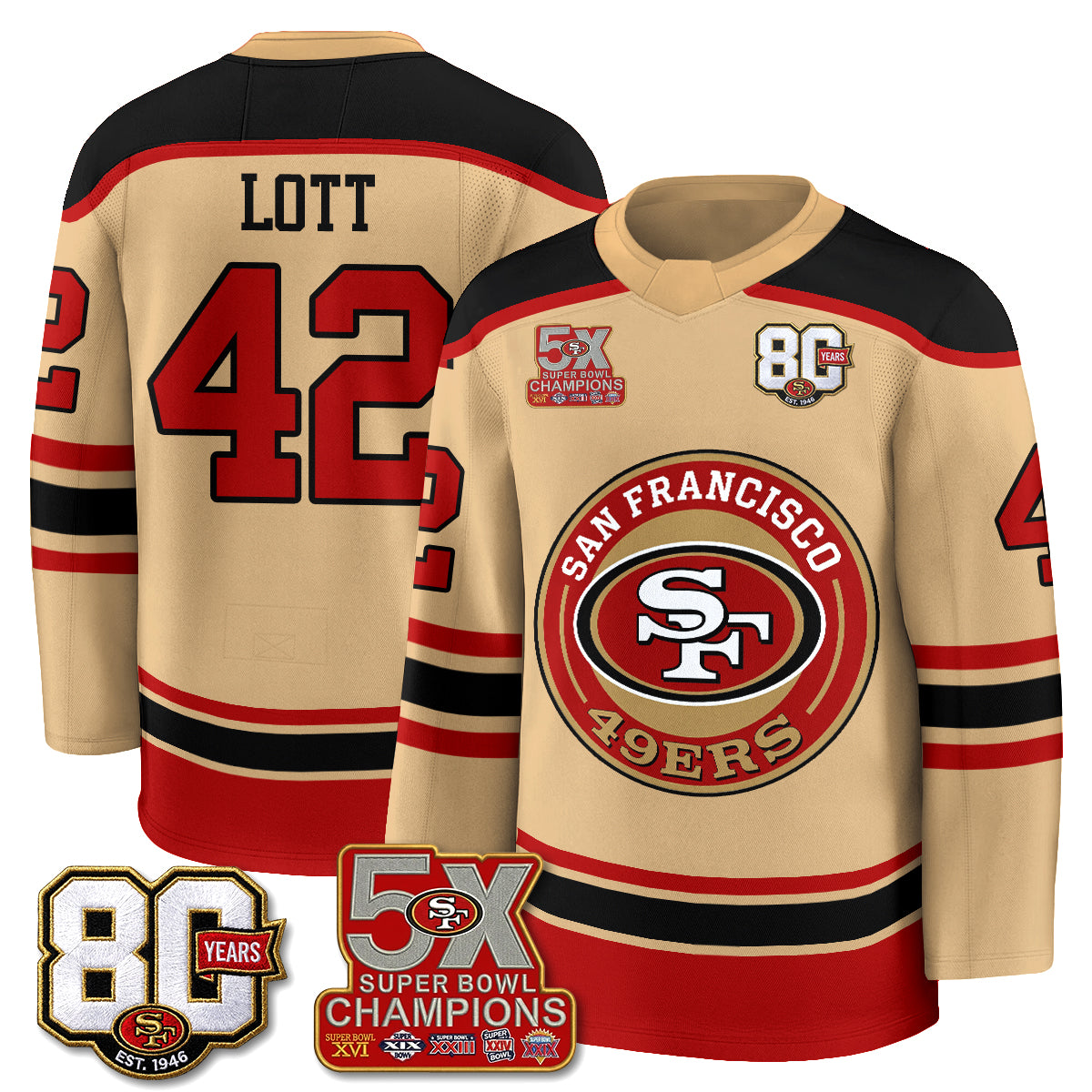 SF 4X Champs Hockey Jersey - Stitched