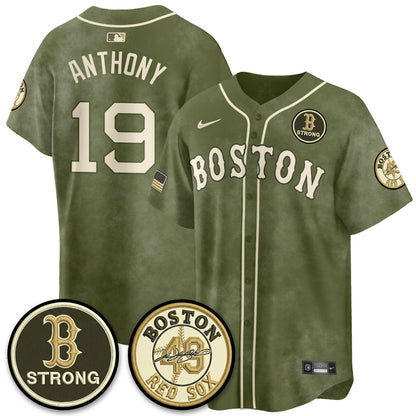 BOS New Era Olive 2026 Armed Forces Day Jersey - Stitched