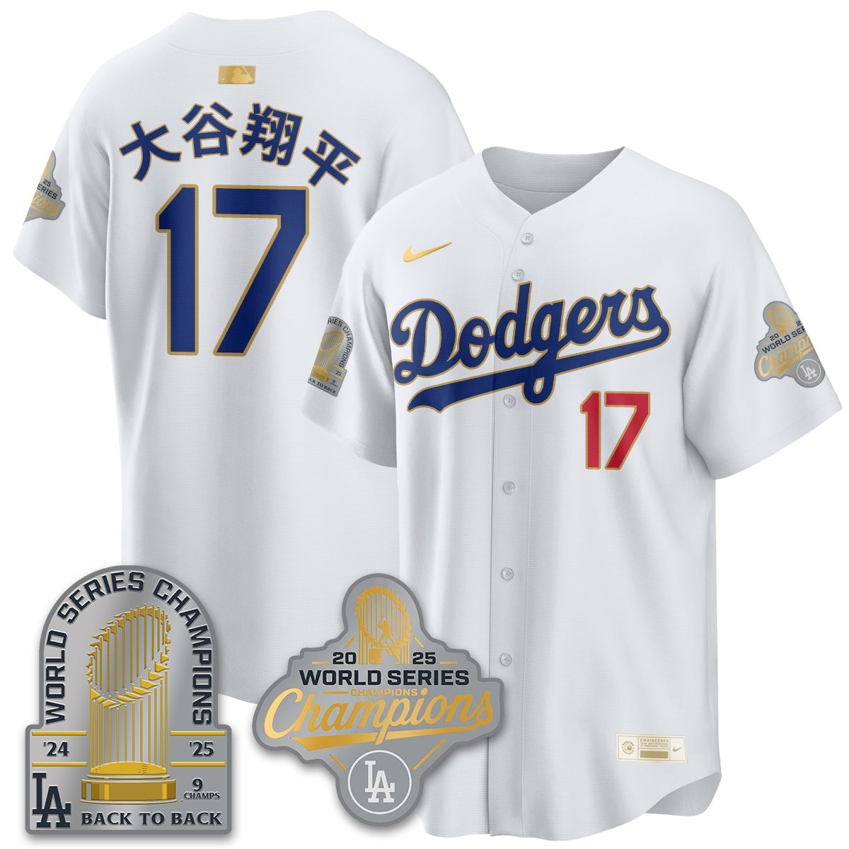 LAD Gold Collection Stadium Vapor Limited Jersey - 9x Champs - Stitched