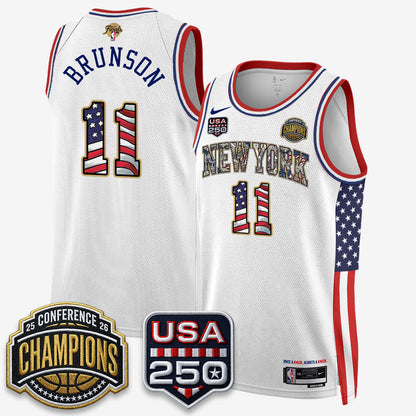NYK 2026 NBA Eastern Conference Champions x Fourth of July Vapor Jersey - Stitched