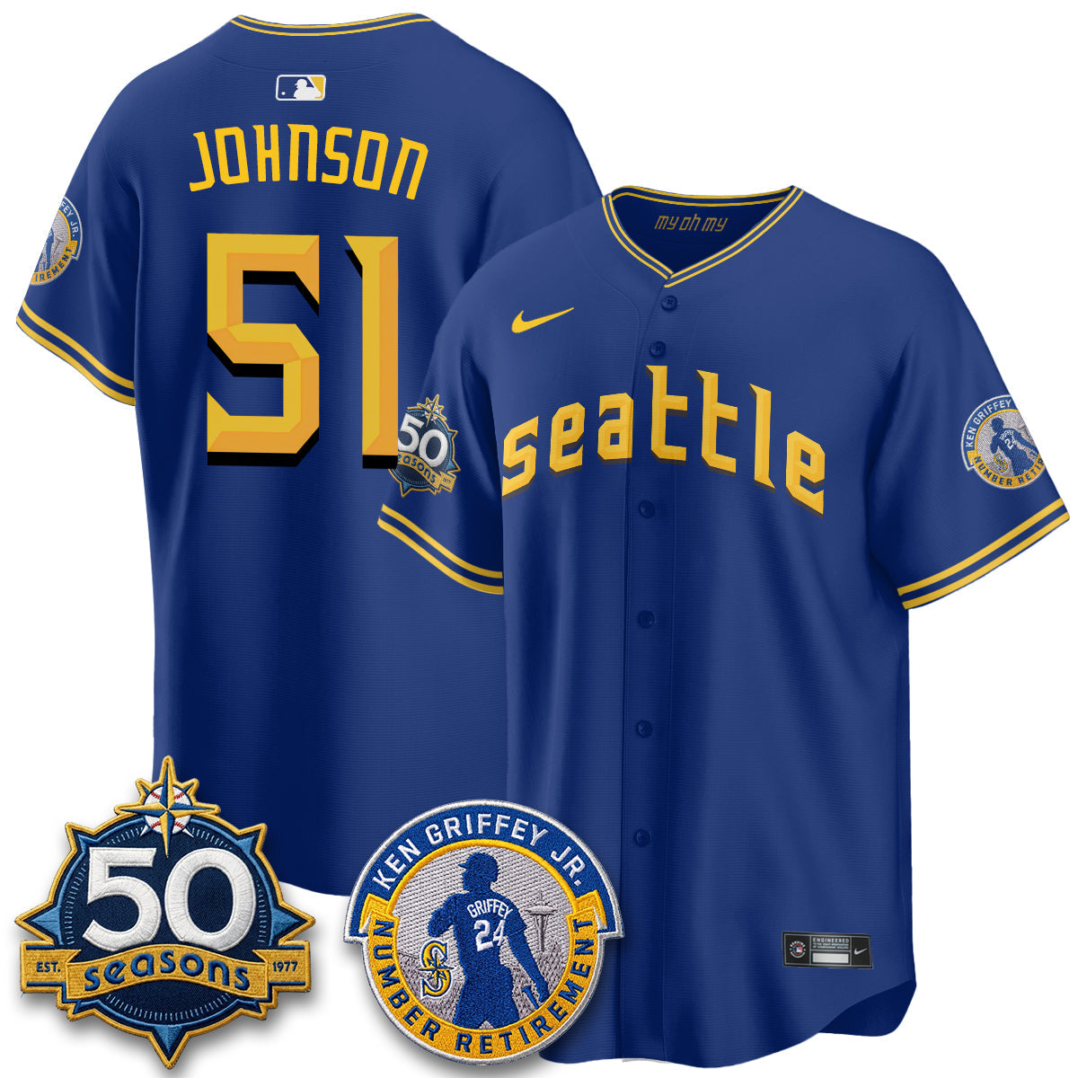 SEA Ken Griffey Jr. Patch Vapor Premier Limited Jersey - Stitched