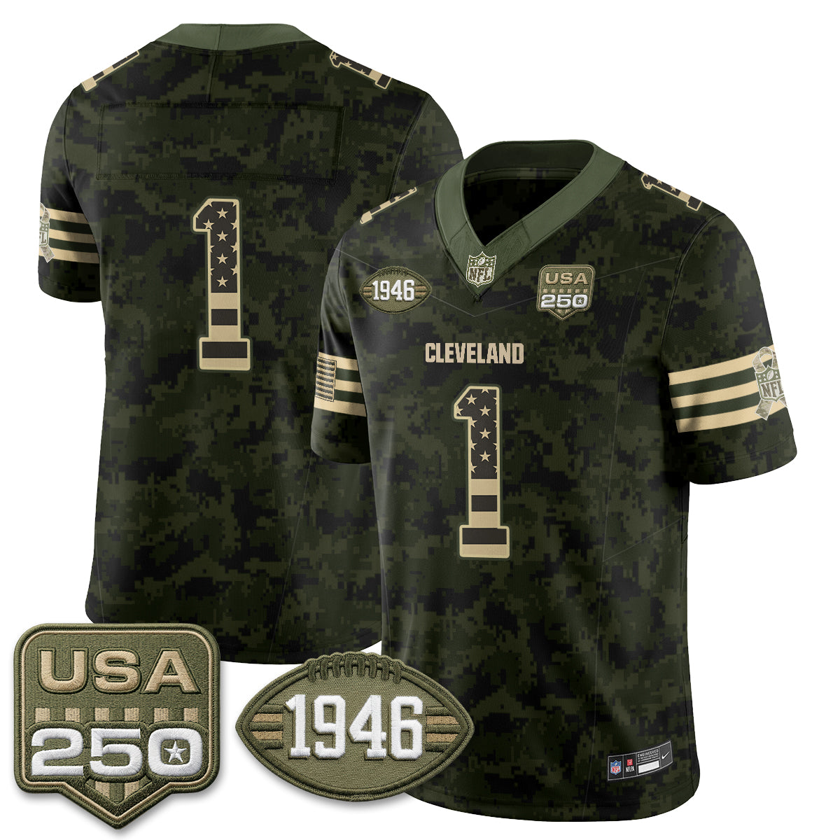 CLE 2026 Salute to Service Vapor Jersey - Stitched