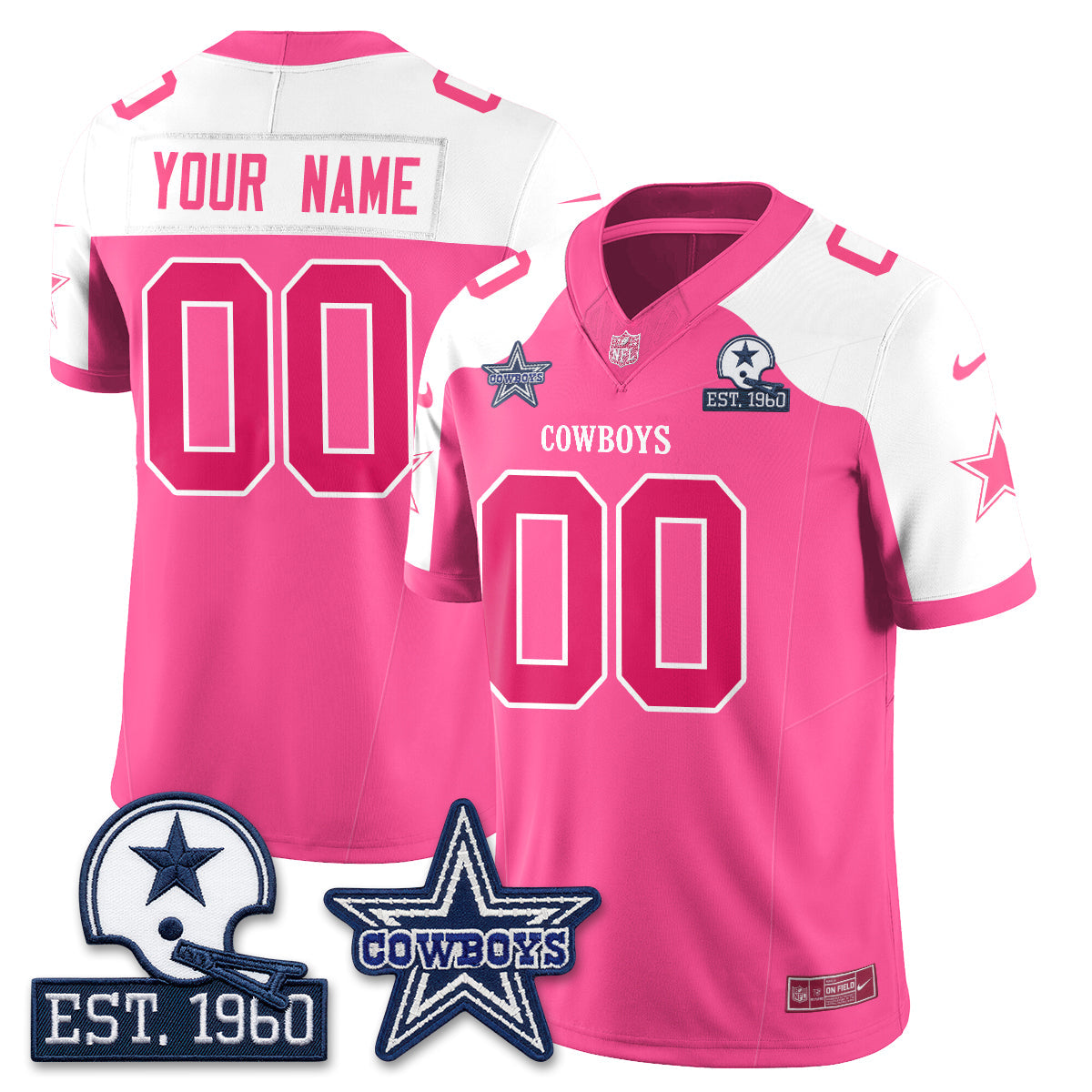 DAL Breast Cancer Awareness Edition Vapor Custom Jersey - Stitched