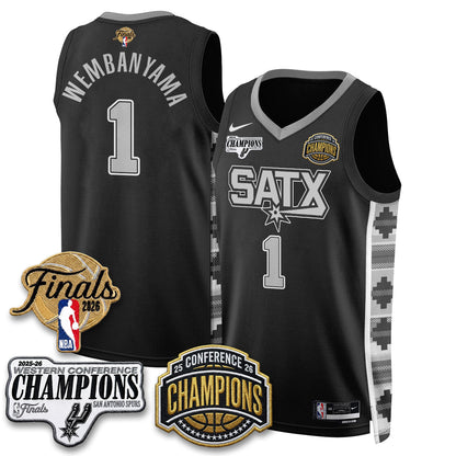 SAS 2026 NBA Western Conference Champions Vapor Jersey - Stitched