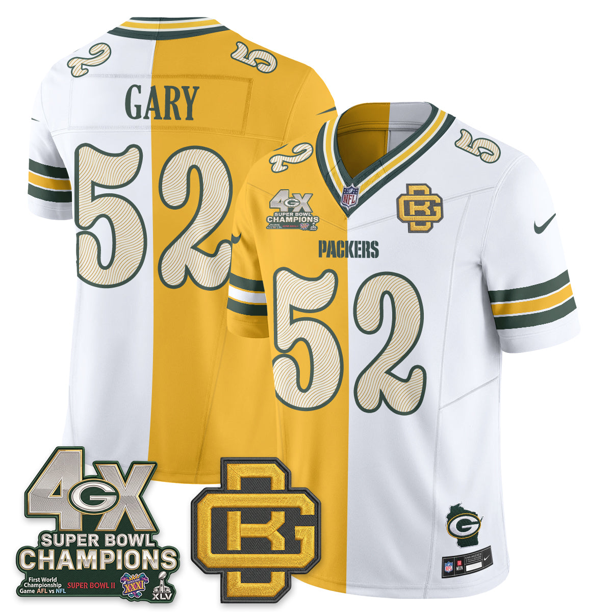 GB Rivalries Split Edition Vapor Jersey - Stitched