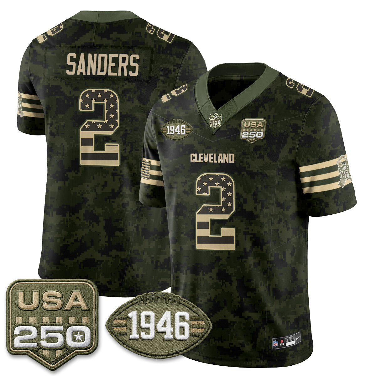 CLE 2026 Salute to Service Vapor Jersey - Stitched