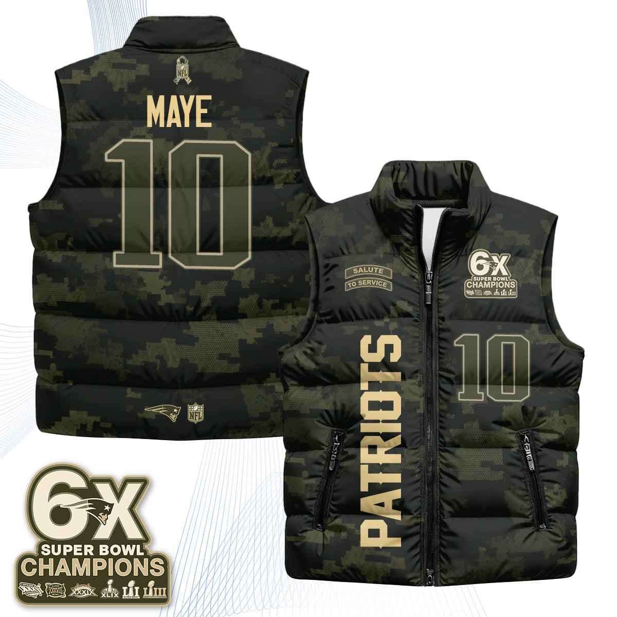 NE 2026 Salute to Service Puffer Vest - Printed