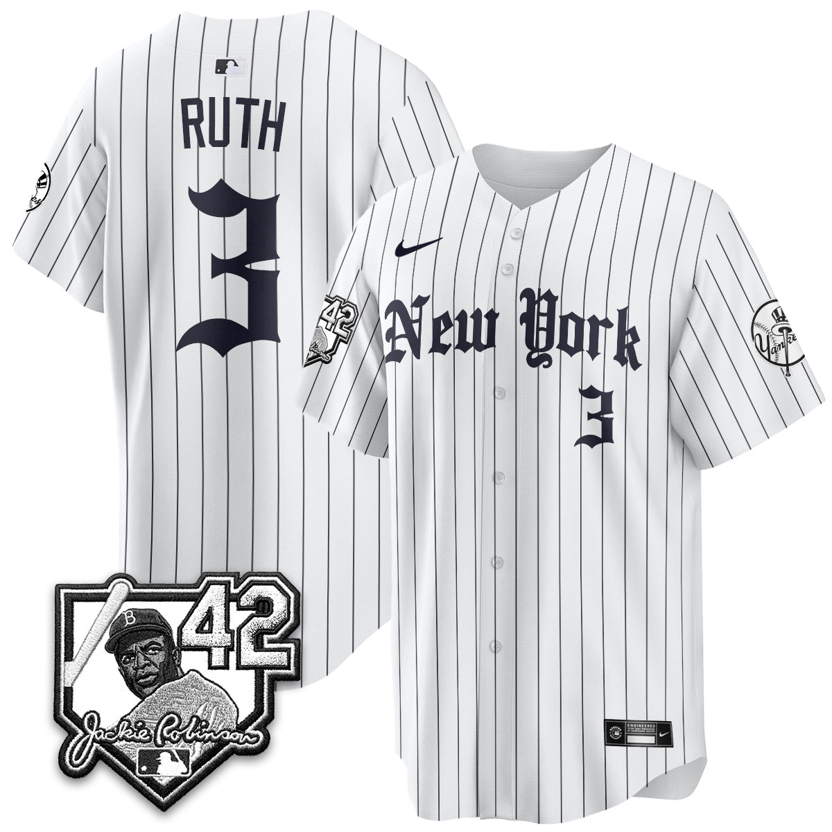NYY 2026 Jackie Robinson Day Gothic Vapor Limited Jersey - Stitched
