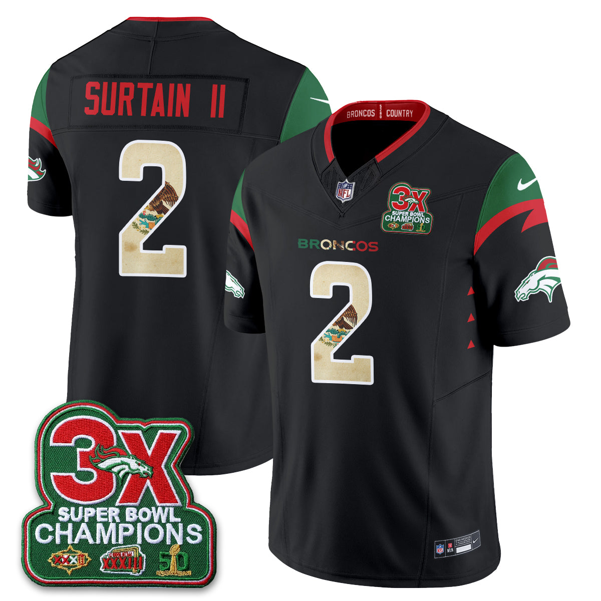 Denver Broncos Mexico Edition Vapor Jersey - Stitched