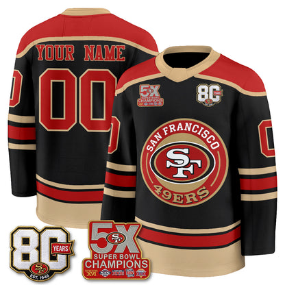 SF 4X Champs Custom Hockey Jersey - Stitched