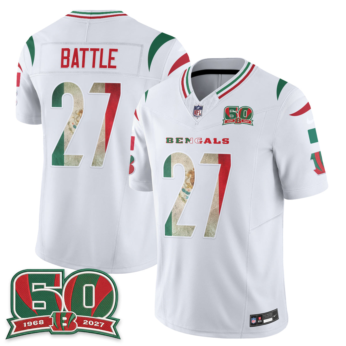 Cincinnati Bengals Mexico Edition Vapor Jersey - Stitched