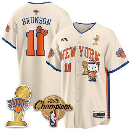 NYK 2026 NBA Champions x Meow Kitty Vapor Jersey - Stitched
