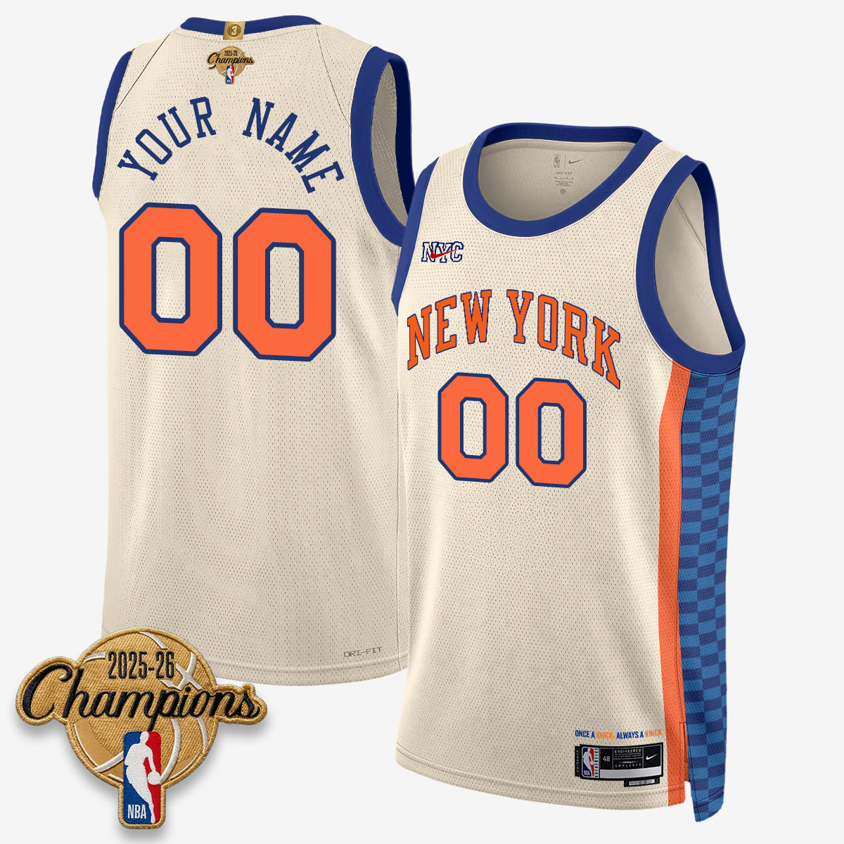 NYK 2026 Basketball Champions Vapor Custom Jersey V2- Stitched