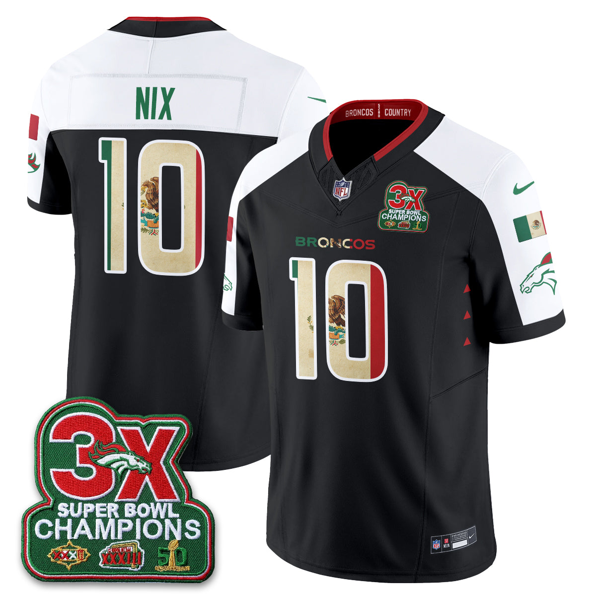 Denver Broncos Mexico Edition Vapor Jersey - Stitched