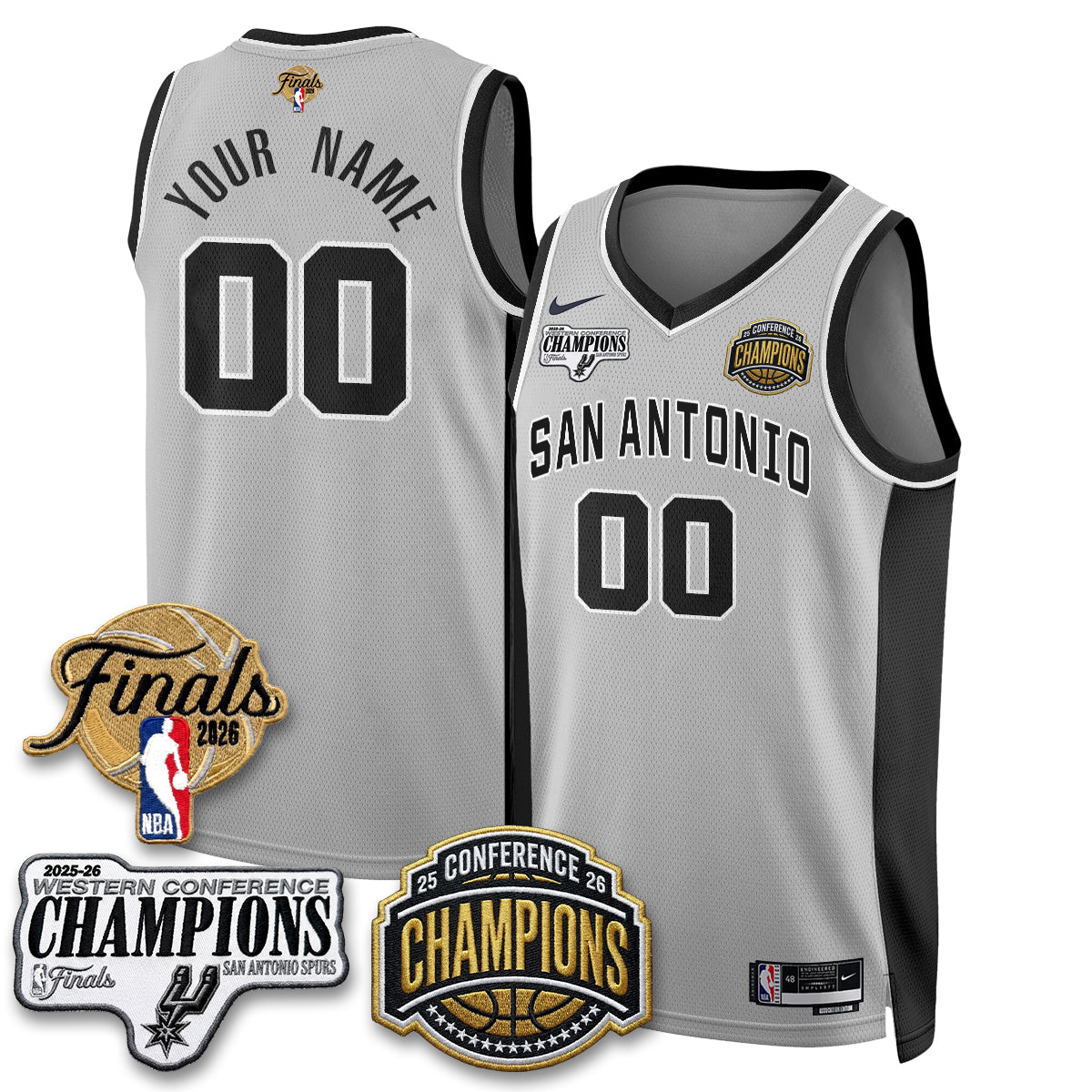 SAS 2026 NBA Western Conference Champions Vapor Custom Jersey - Stitched