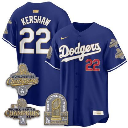 LAD Gold Collection Stadium Vapor Limited Jersey - Back to Back 9x Champs - Stitched