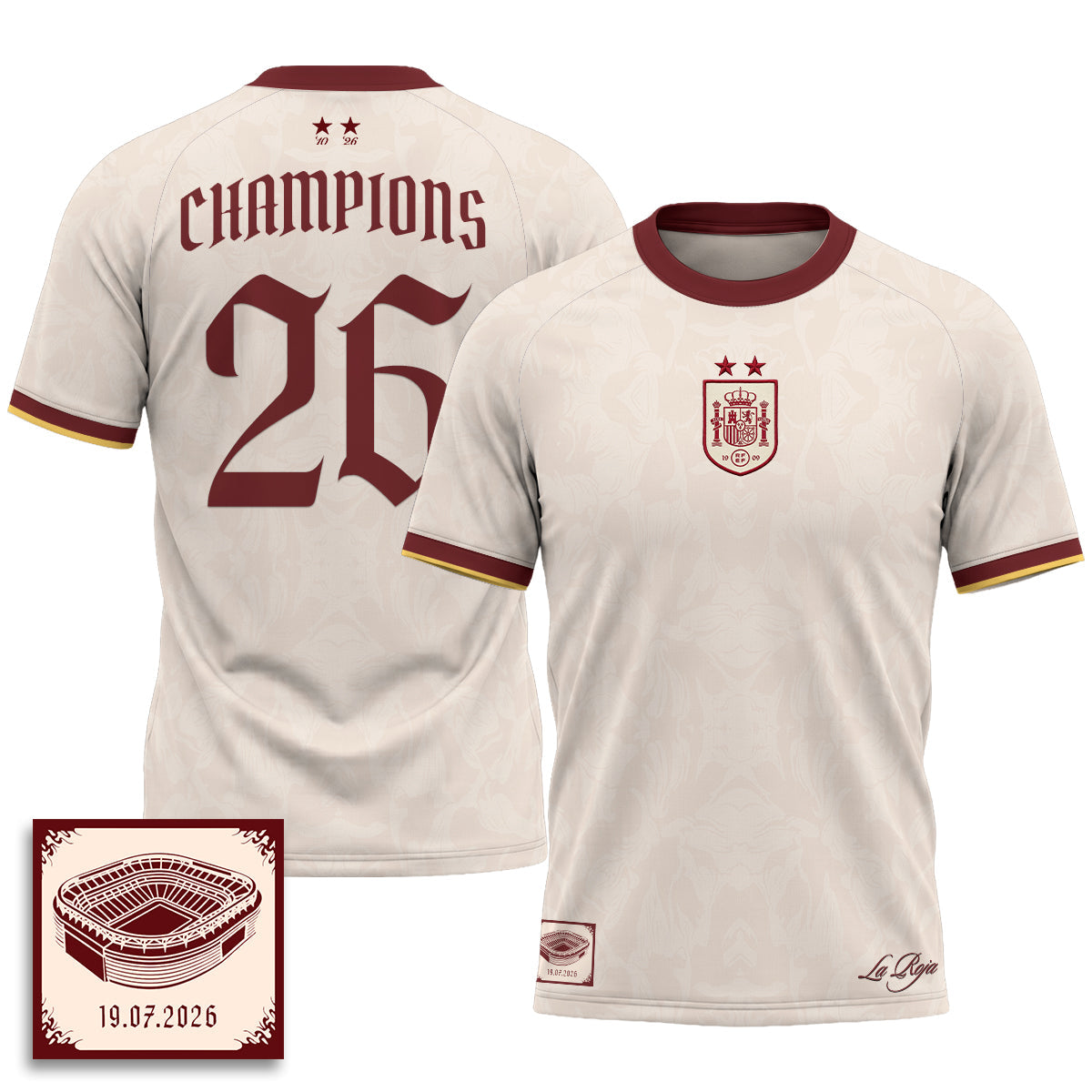Spain 2026 Soccer Champions Vapor Jersey - Printed