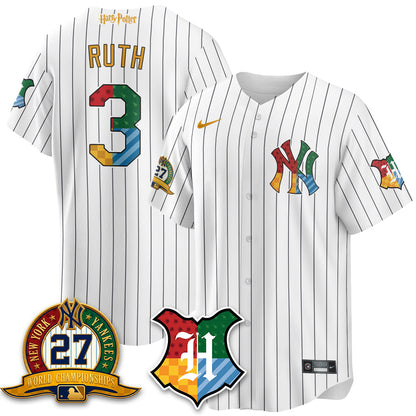 NYY x "The Lightning Bolt Wizard" Edition Vapor Jersey- Stitched