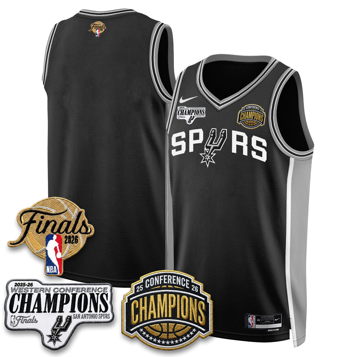 SAS 2026 NBA Western Conference Champions Vapor Jersey - Stitched
