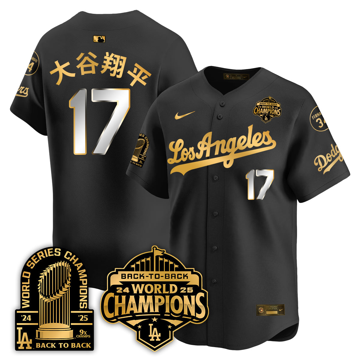 LAD Alternate Vapor Limited Jersey - 9x Champs - Stitched