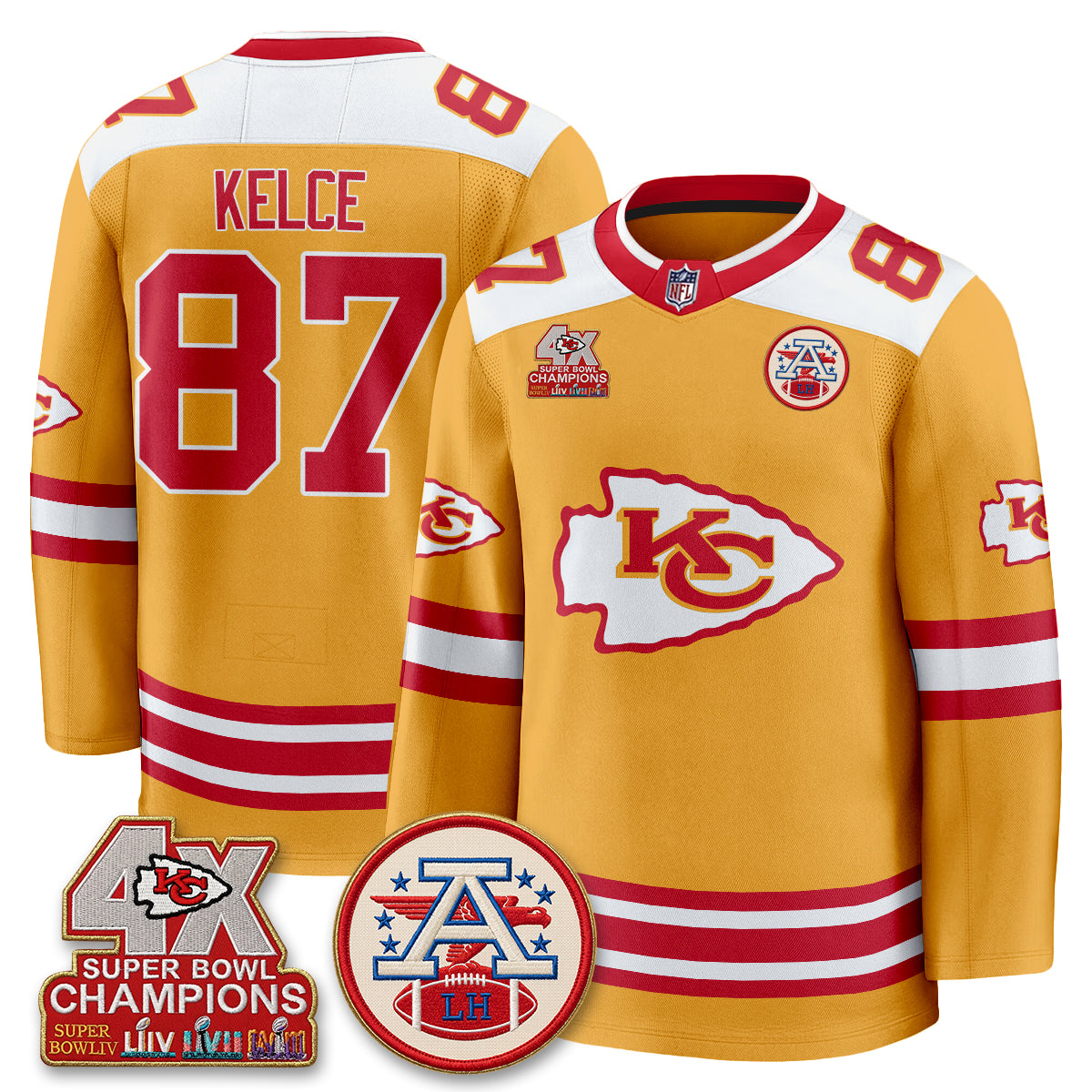 KC 4X Champs Edition Hockey Jersey - Stitched
