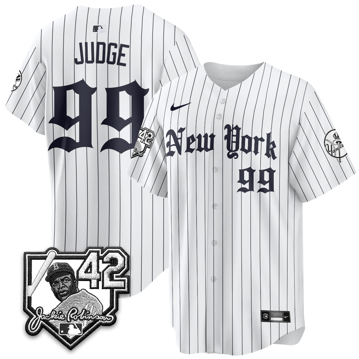NYY 2026 Jackie Robinson Day Gothic Vapor Limited Jersey - Stitched