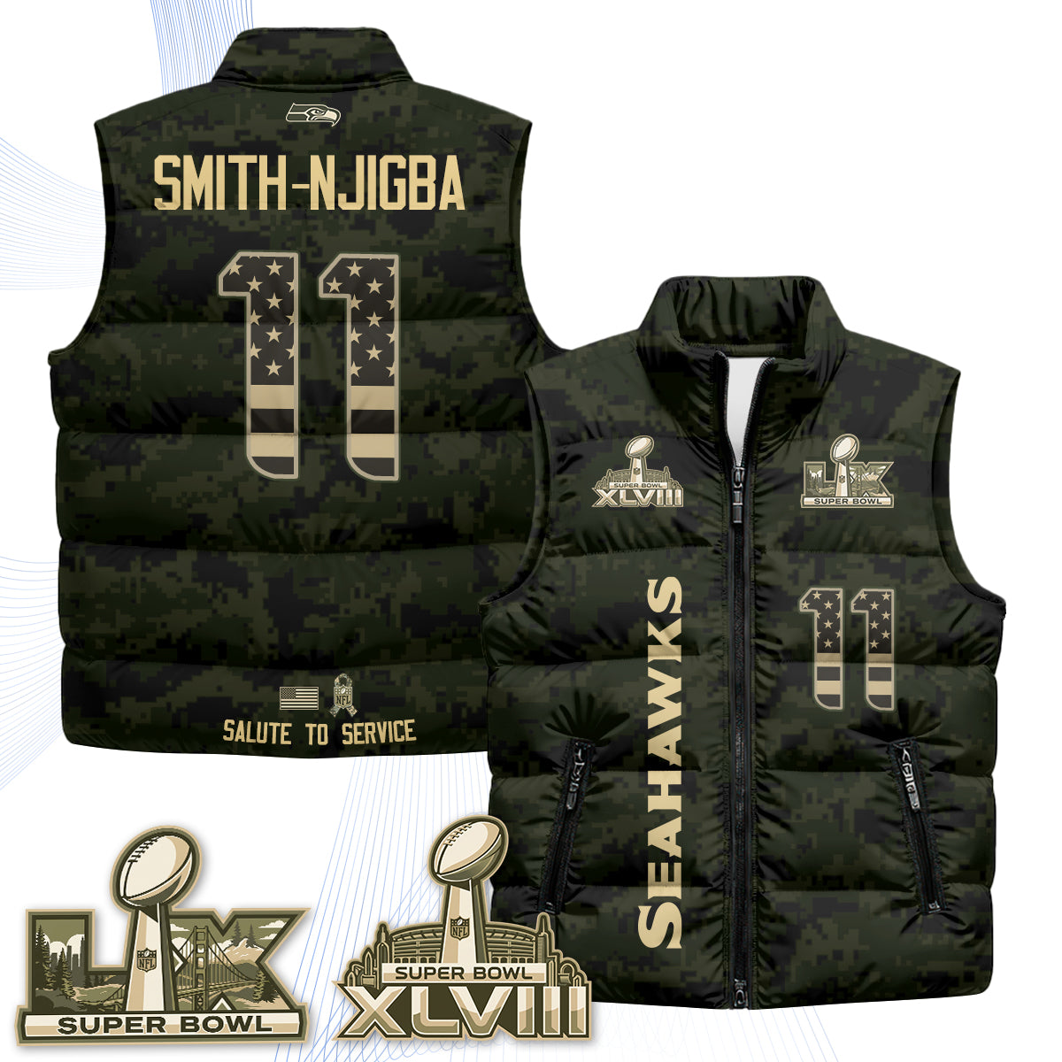 SEA 2026 Salute to Service Puffer Vest - Printed