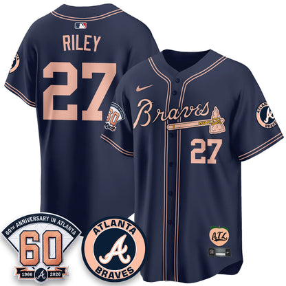 ATL 60th Anniversary Peach Edition Vapor Premier Limited Jersey - Stitched