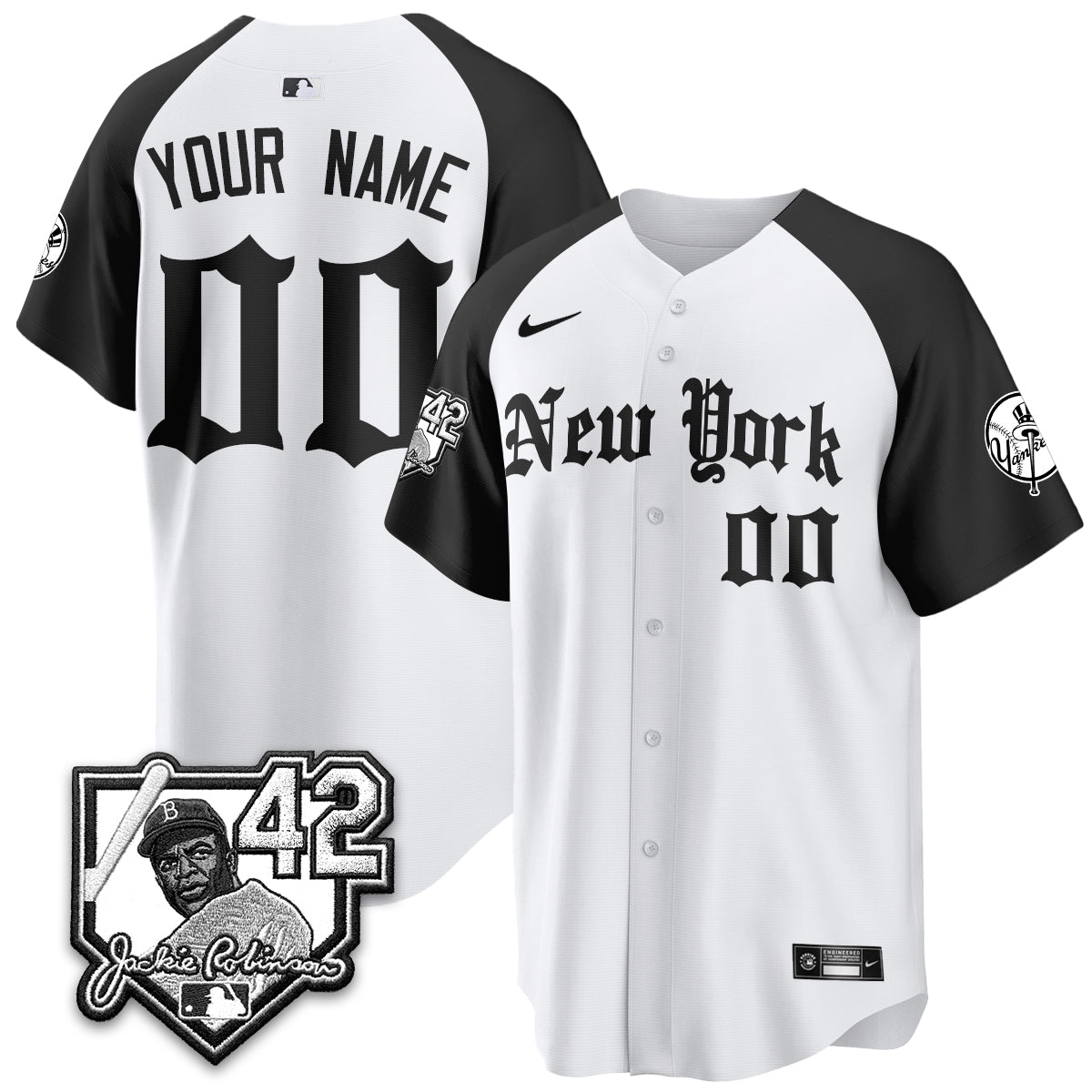 NYY 2026 Jackie Robinson Day Gothic Vapor Custom Limited Jersey - Stitched