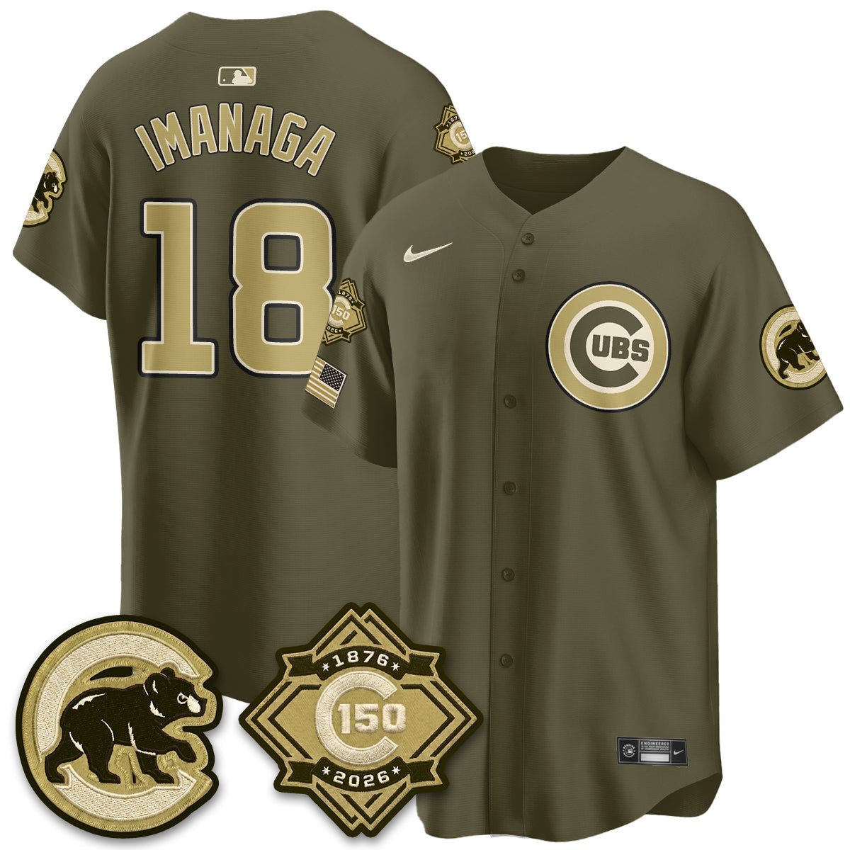 CHC New Era Olive 2026 Armed Forces Day Jersey -Stitched