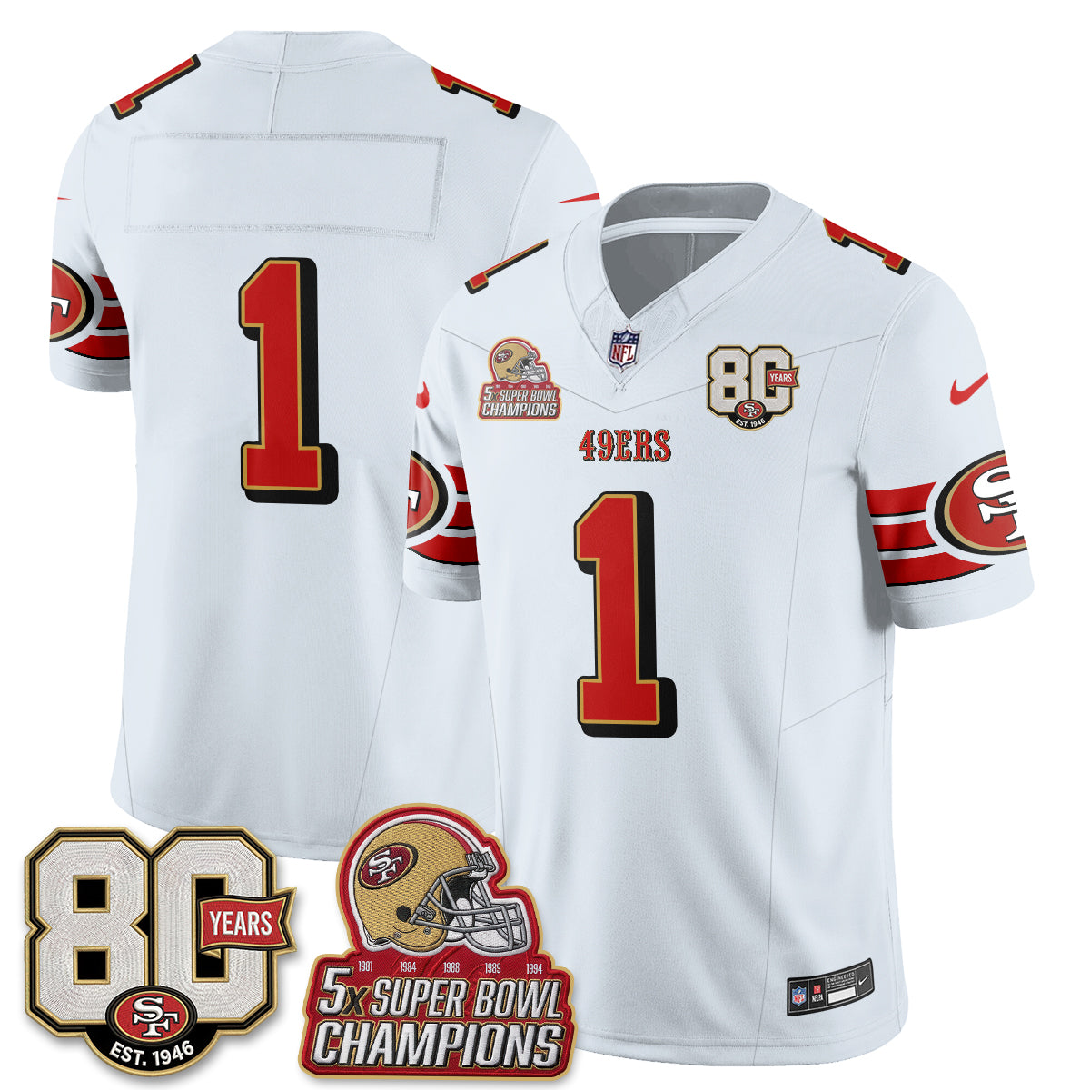 SF Throwback Vapor Jersey - Stitched