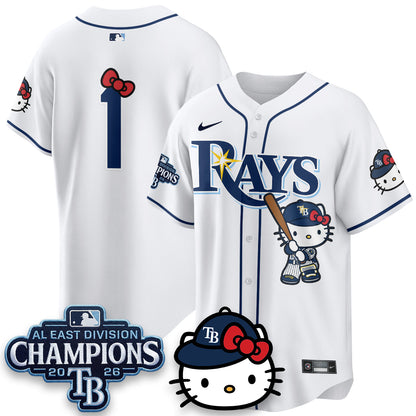 TB x Meow KT 2026 AL East Champs Vapor Jersey - Stitched