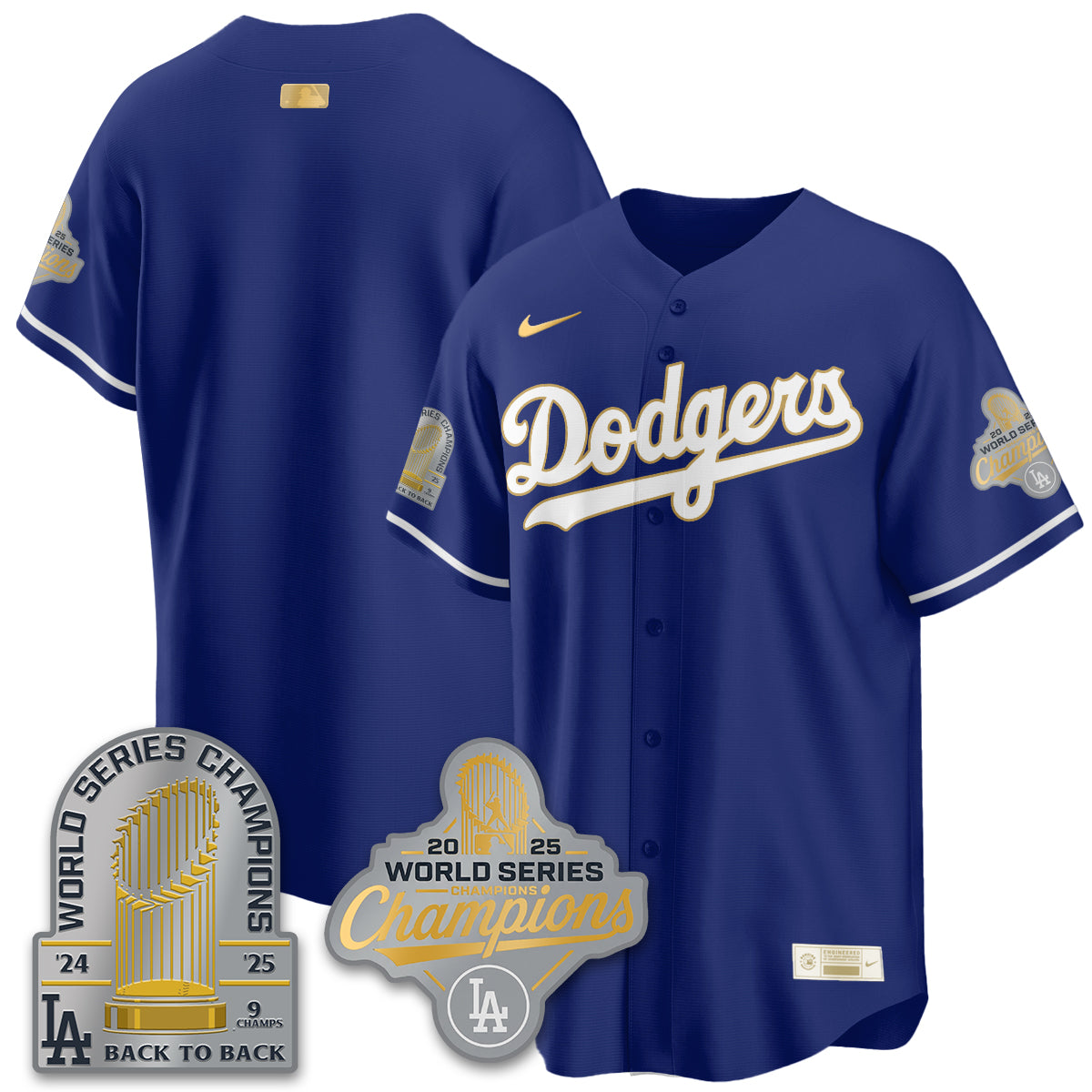 LAD Gold Collection Stadium Vapor Limited Jersey - 9x Champs - Stitched