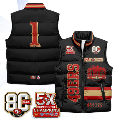 SF Faithful to The Bay Puffer Vest - Printed