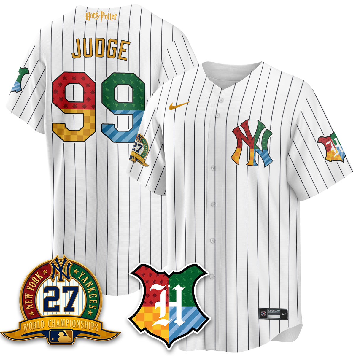 NYY x "The Lightning Bolt Wizard" Edition Vapor Jersey- Stitched