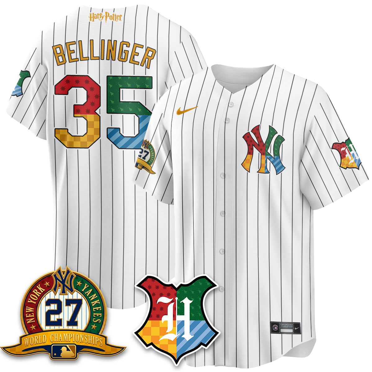 NYY x "The Lightning Bolt Wizard" Edition Vapor Jersey- Stitched