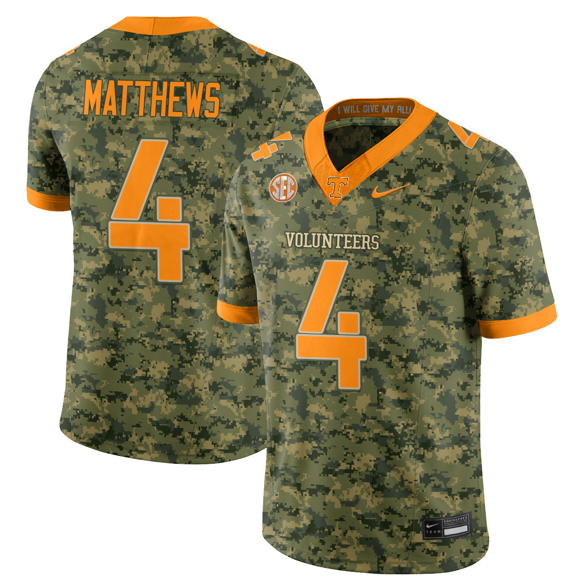 TENN 2026 Camouflage Edition Vapor Jersey - Stitched
