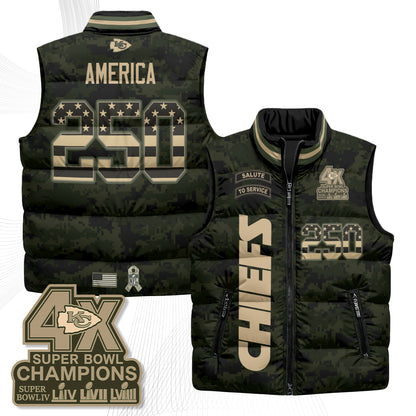 KC 2026 Salute to Service Puffer Vest - Printed