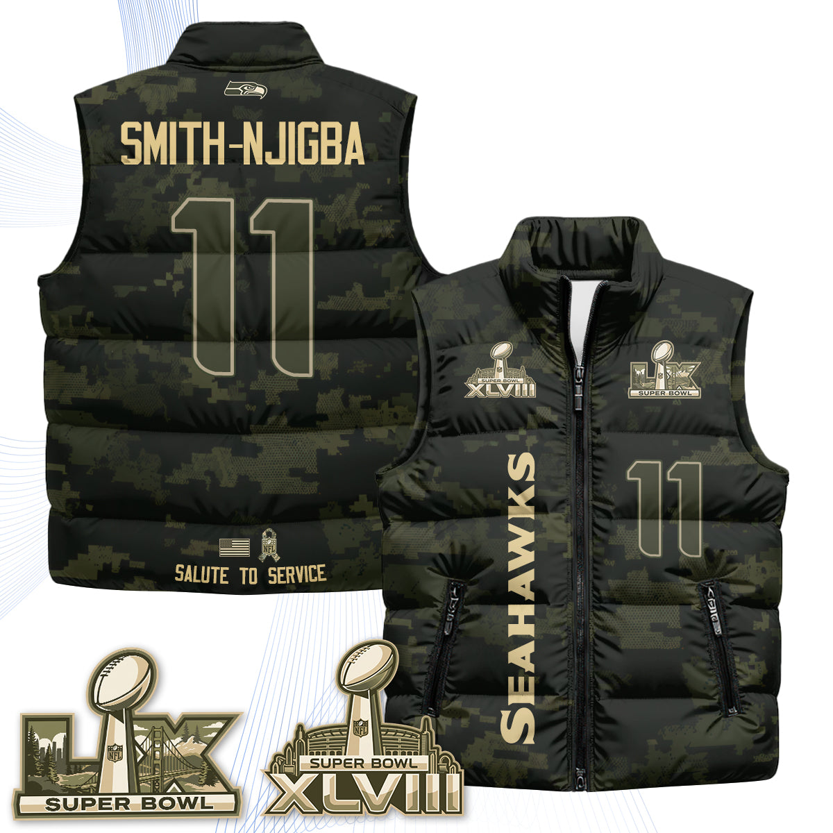 SEA 2026 Salute to Service Puffer Vest - Printed