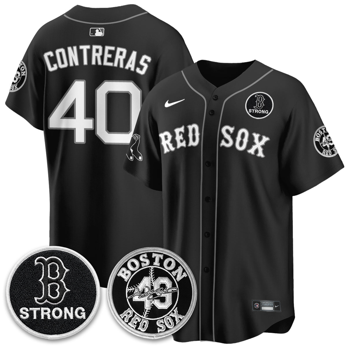 BOS Tim Wakefield Memorial Patch Vaper Premier Limited Jersey - Stitched V2