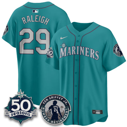 SEA Ken Griffey Jr. Patch Vapor Premier Limited Jersey - Stitched