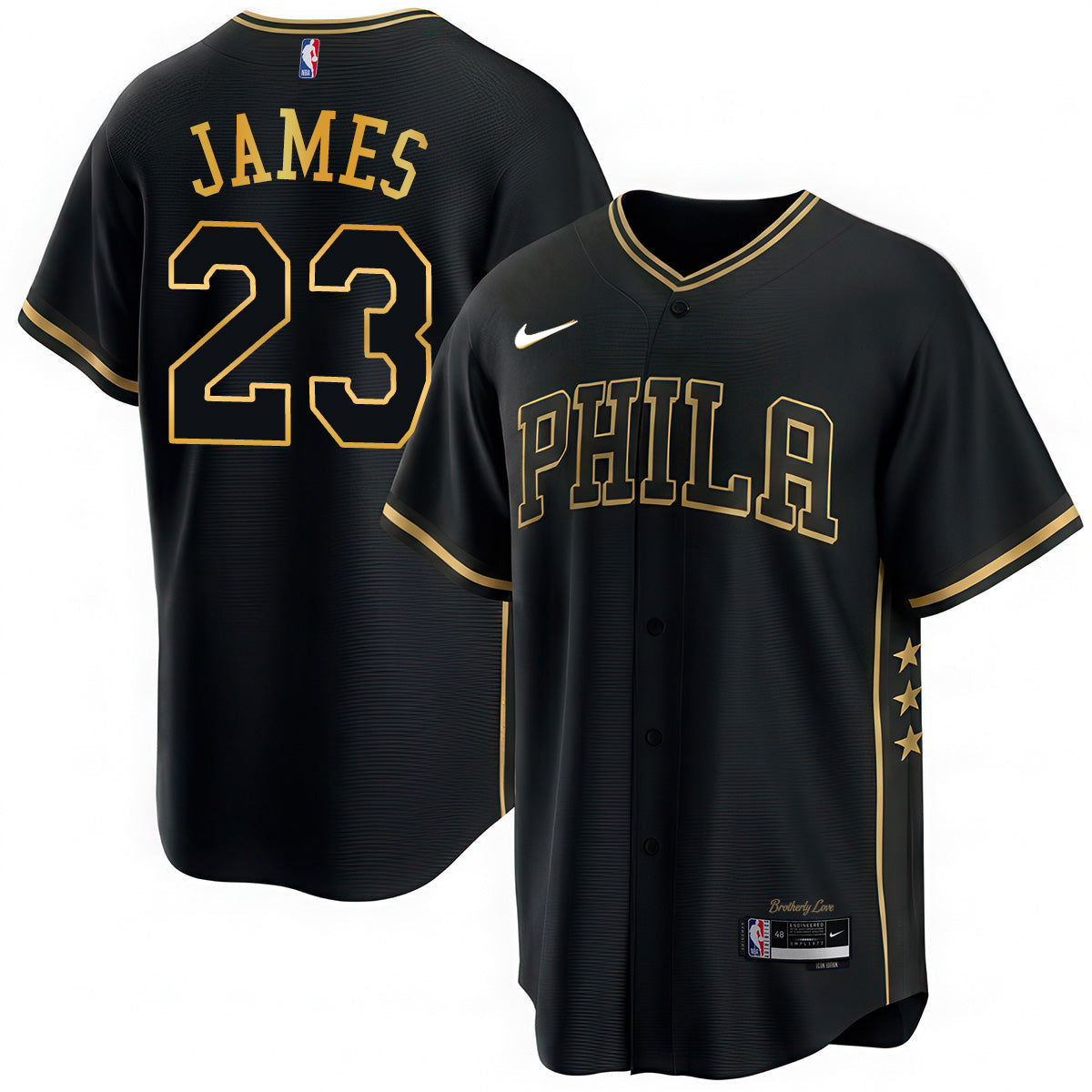 PHI LeBron James #23 Vapor Baseball Jersey - Stitched