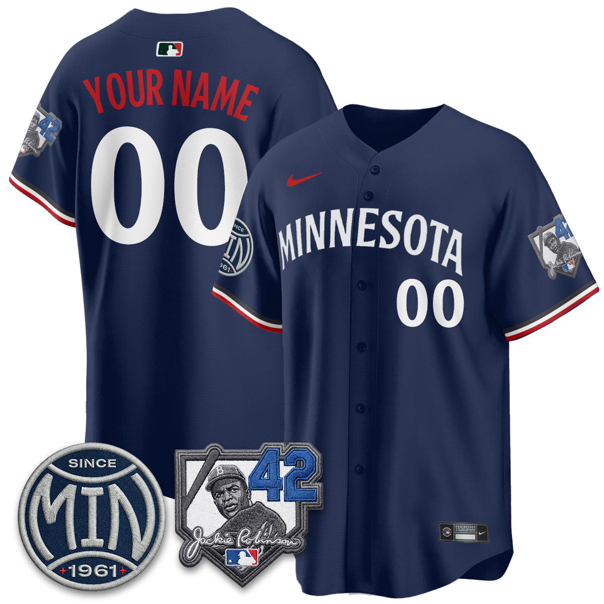 MIN 2026 Jackie Robinson Day Vapor Limited Custom Jersey - Stitched