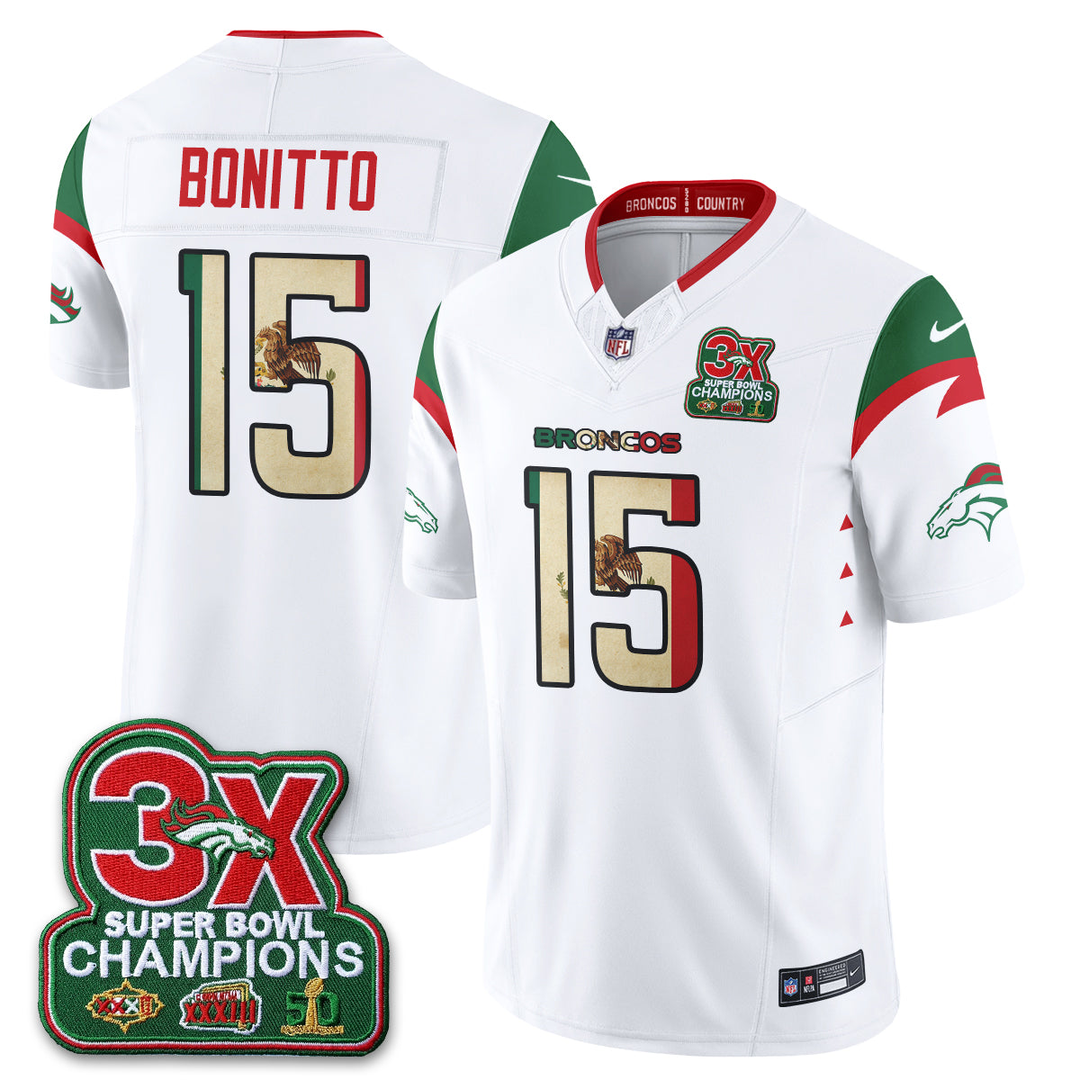 Denver Broncos Mexico Edition Vapor Jersey - Stitched